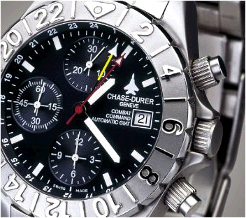 Chase Durer Combat Chronograph Black dial aswad